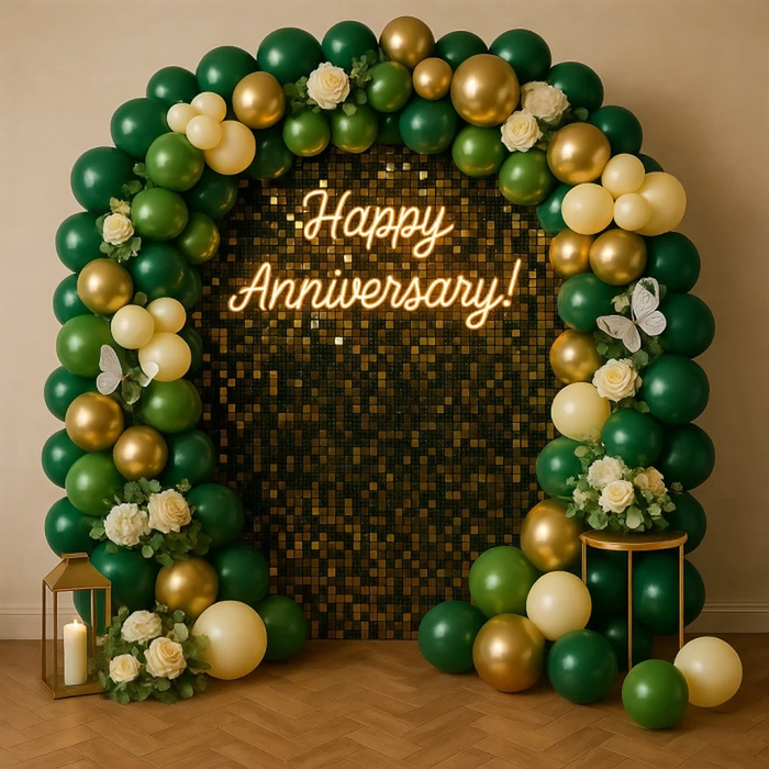 Elegant Anniversary Balloon Arch