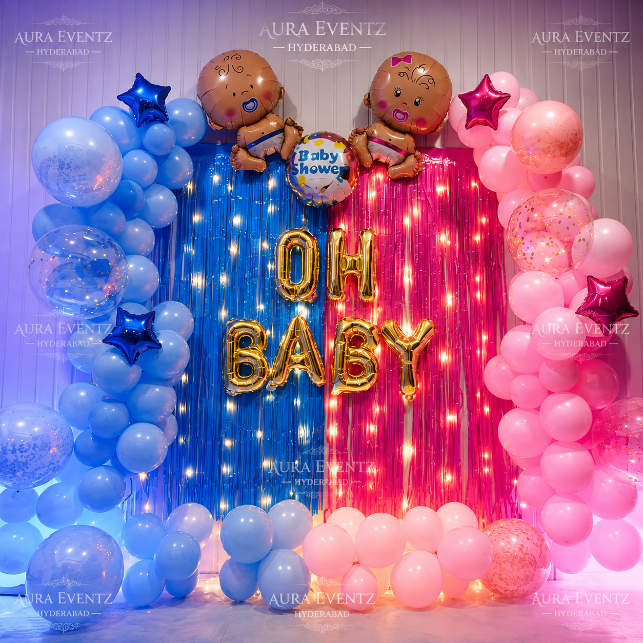 Twin Pastel Baby Shower Decor
