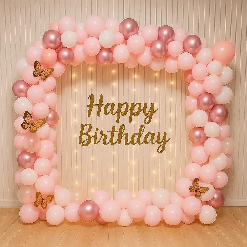 Pink Butterfly Birthday Decoration
