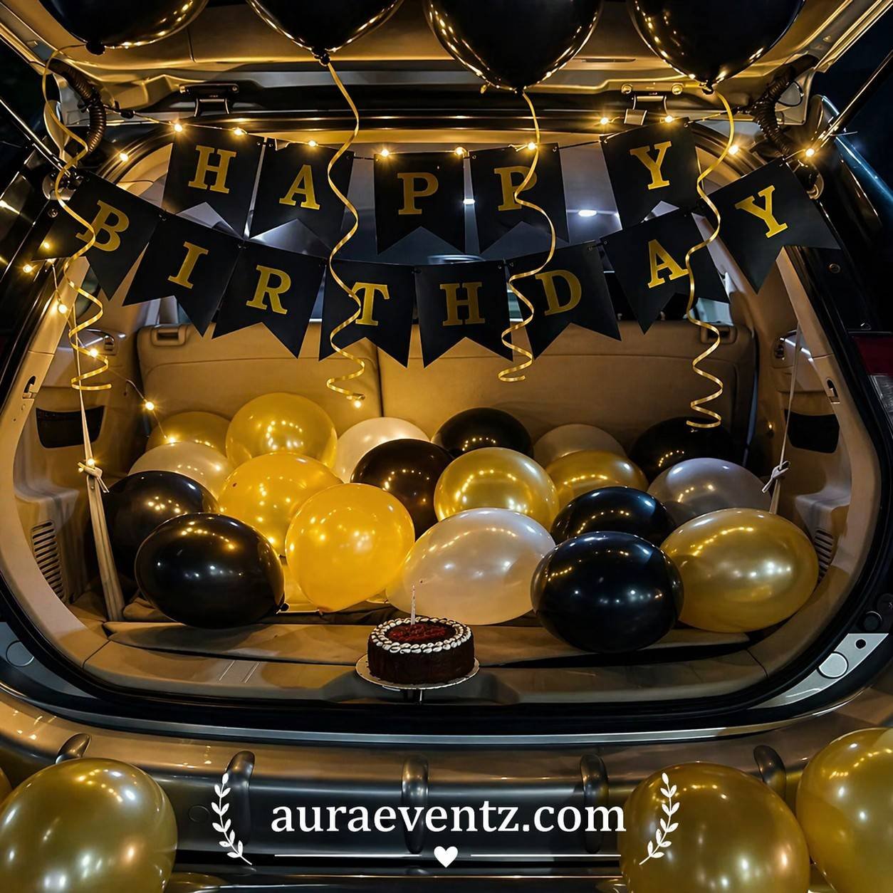Black Golden Car Decor