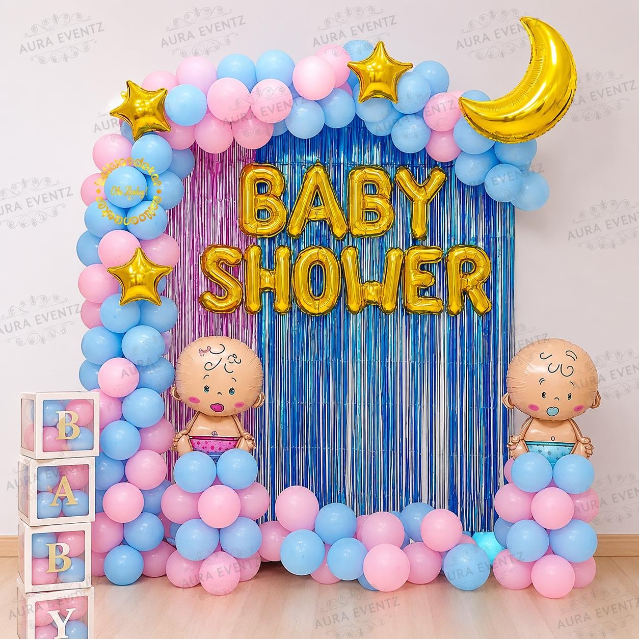 Blue & Pink Baby Shower Balloon Decoration