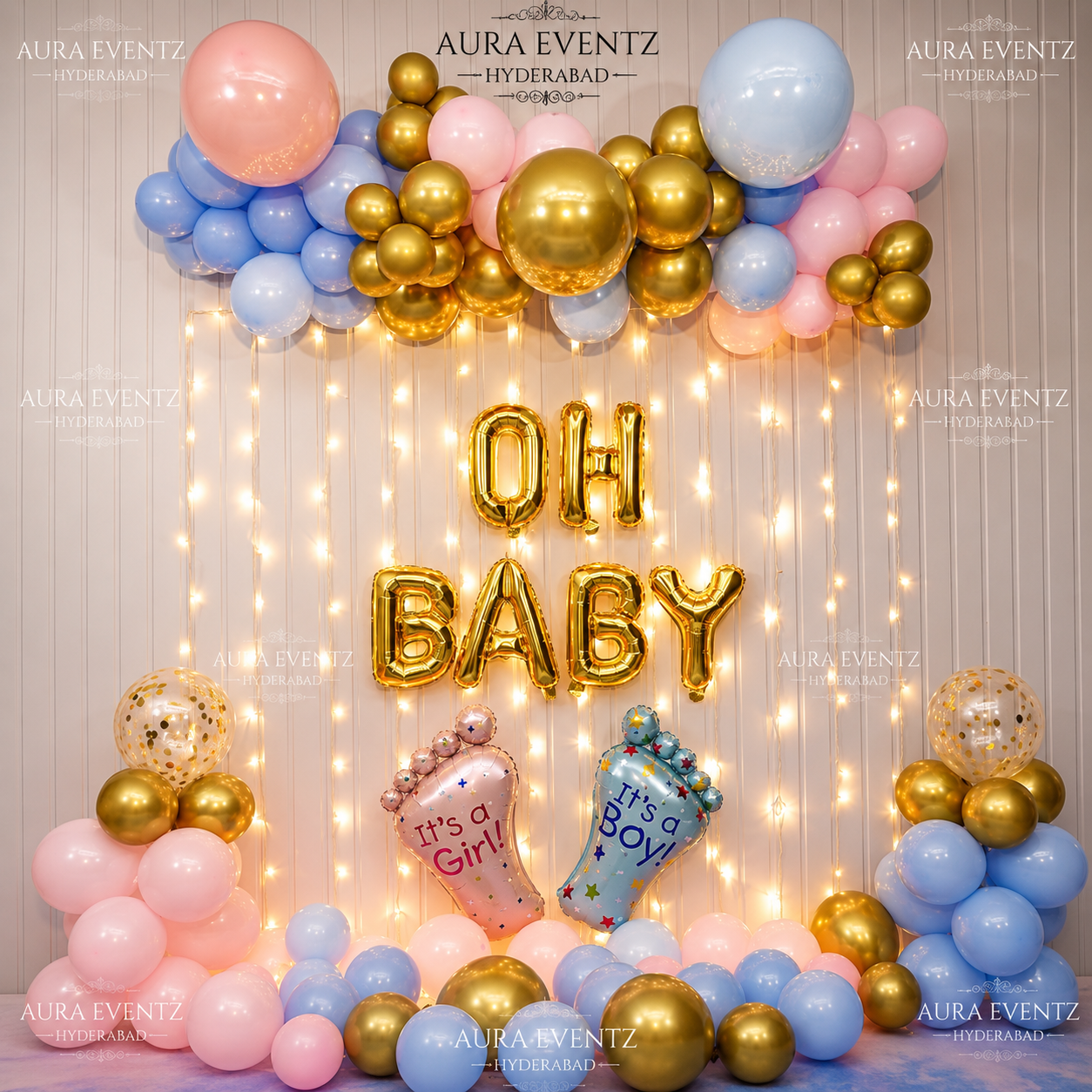 Golden Pastel Baby Shower Decor
