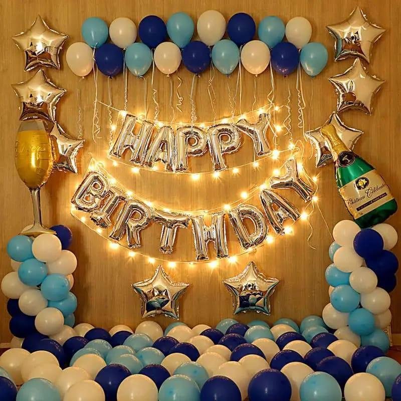 Blue & Gold Birthday Decoration