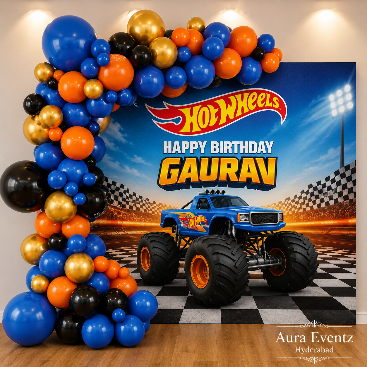 Racing Kids Birthday Balloon Decor