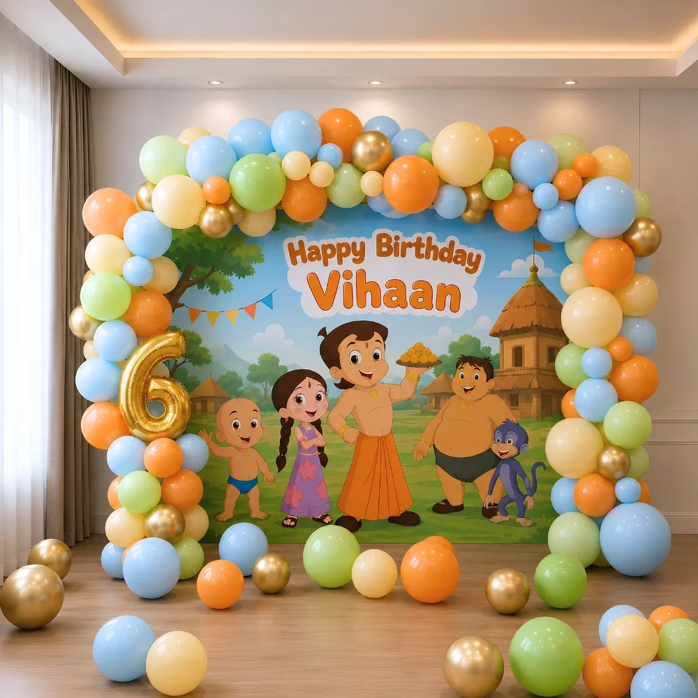 Chota Bheem Theme Birthday Decoration