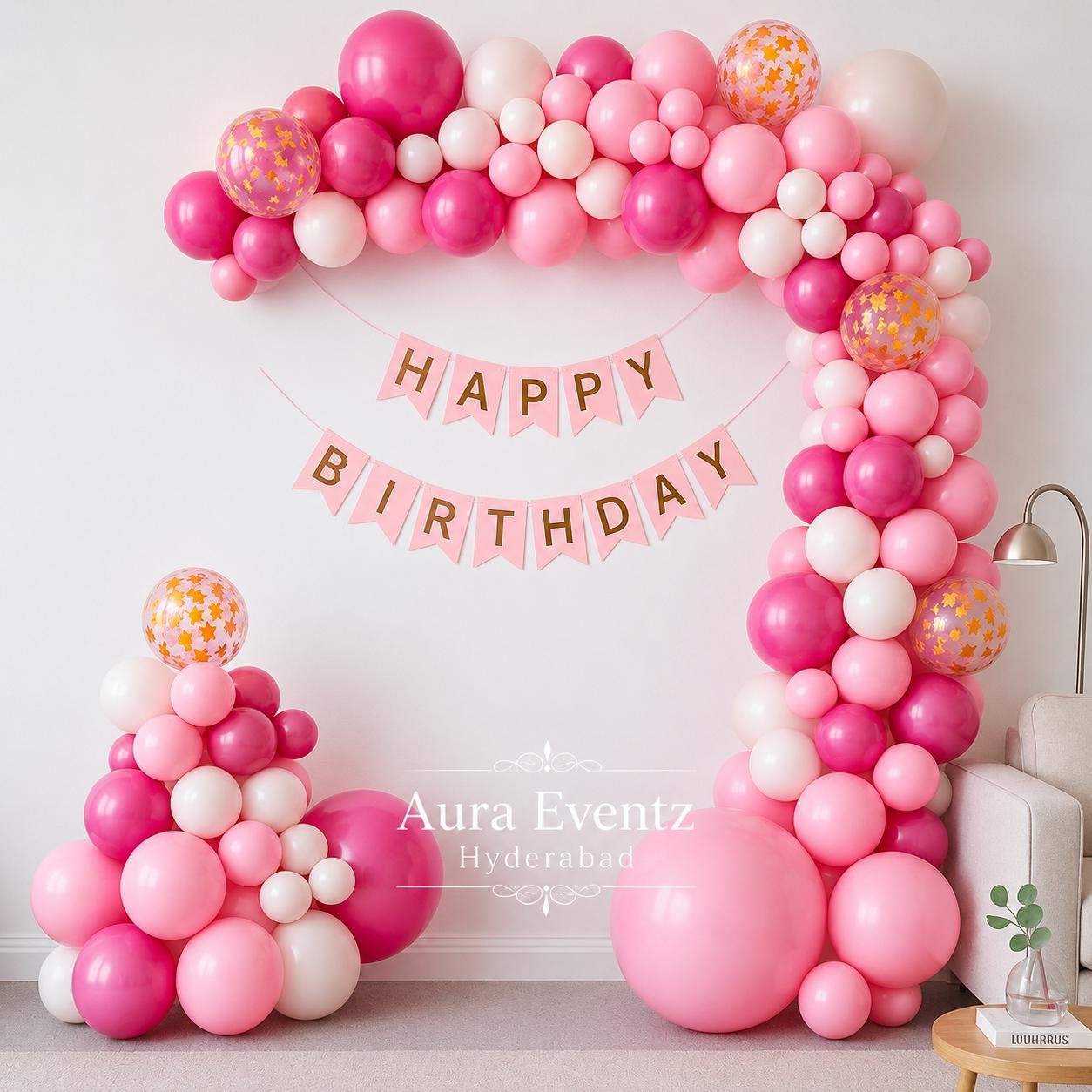 Pink Balloon Birthday Decoration