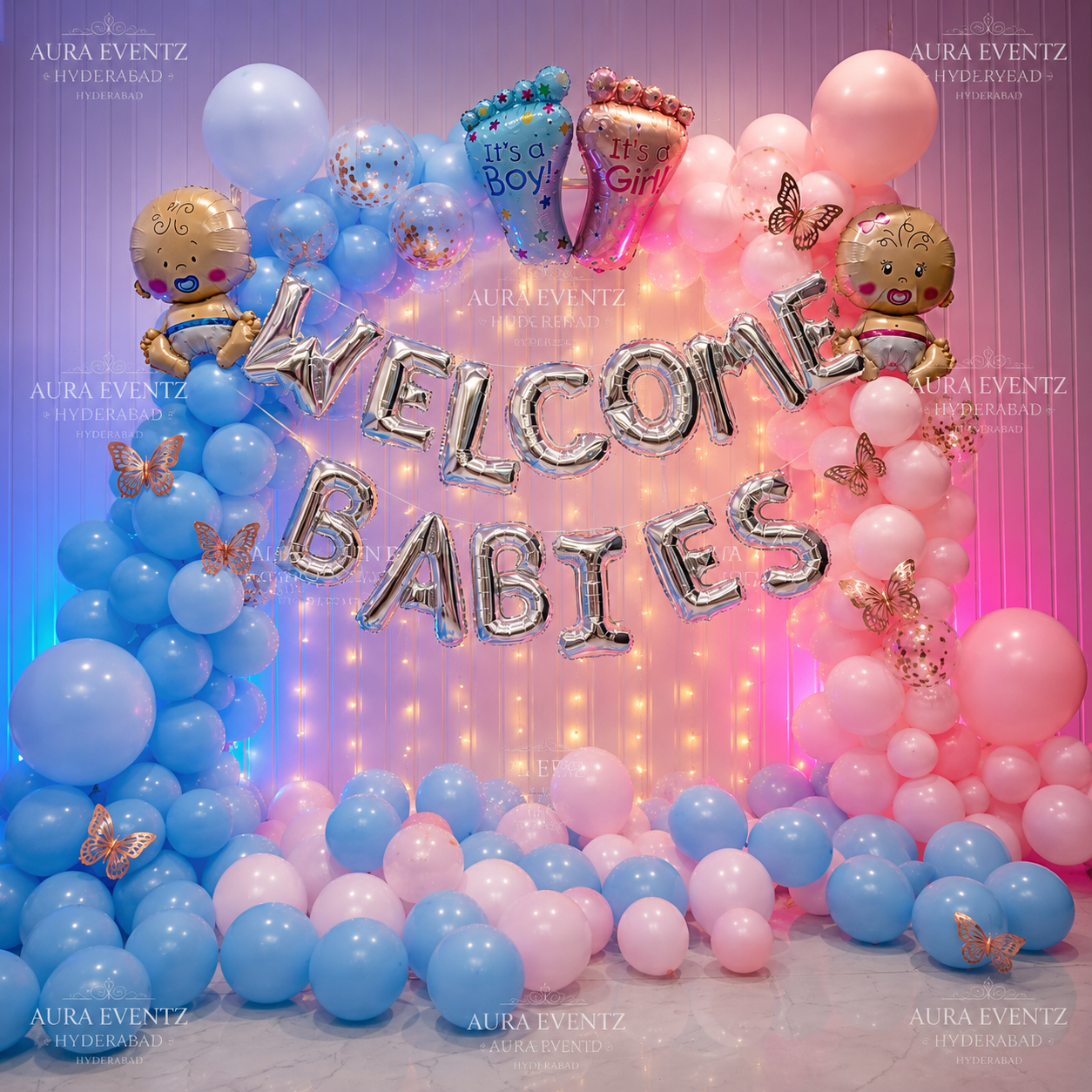 Twin Pastel Welcome Baby Decor