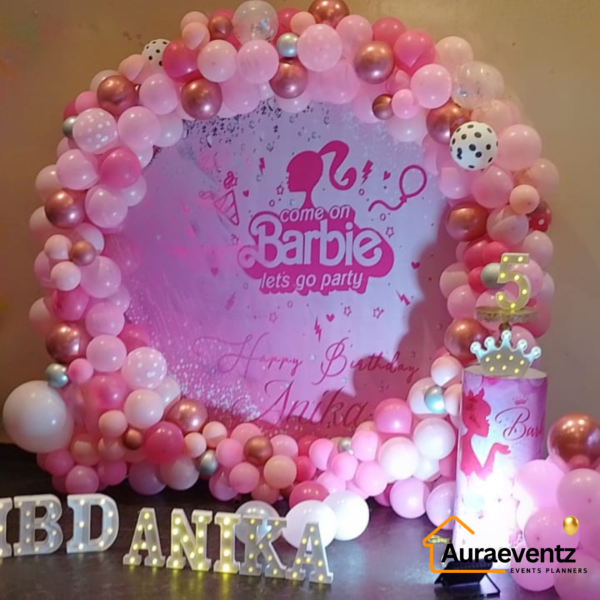 Pink and Silver Birthday Decoration