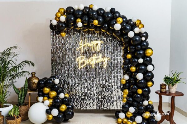 Black and Gold Happy Birthday Decoration - Image 6