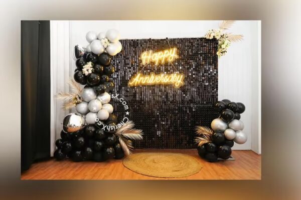 Gold and Black Anniversary Decor - Image 2