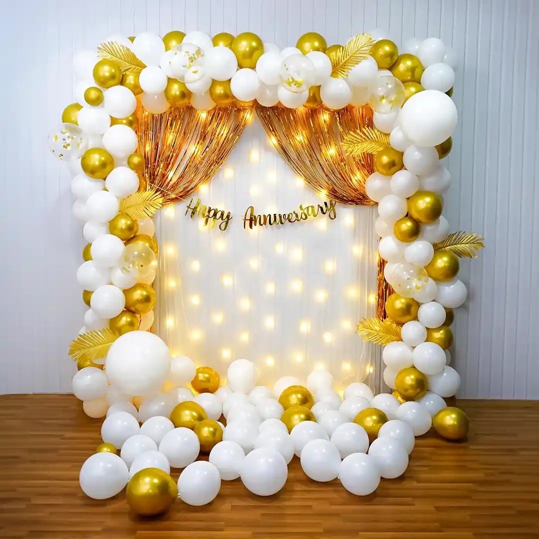 White and Gold Enchantment Anniversary Decoration