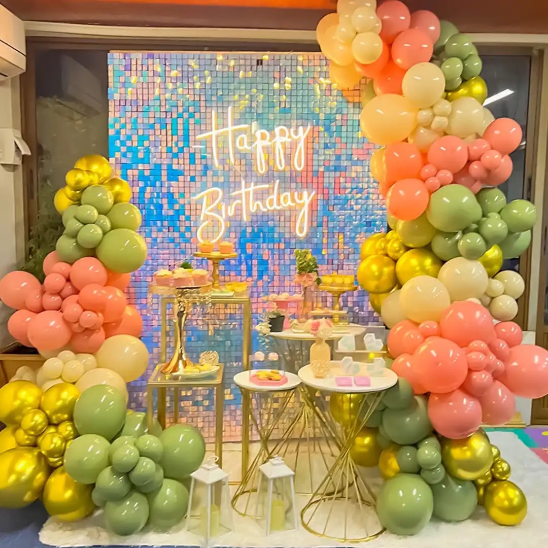 Happy Birthday Colourful Sequin Decoration